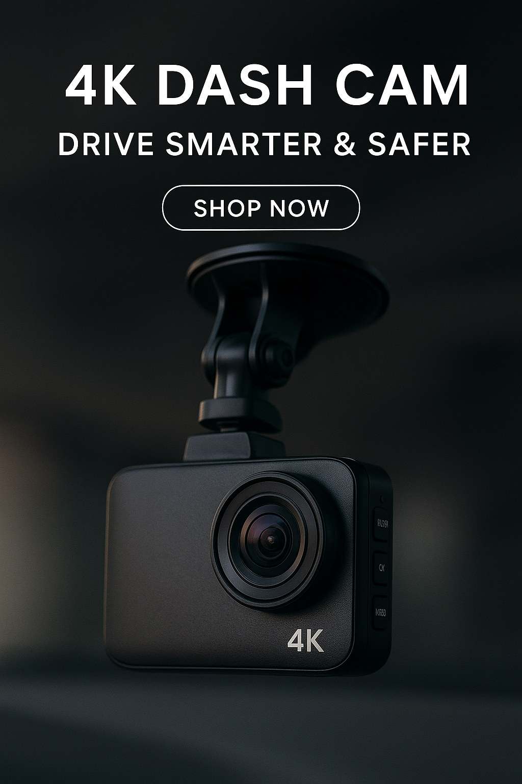 4K dash cam on a white and nude background