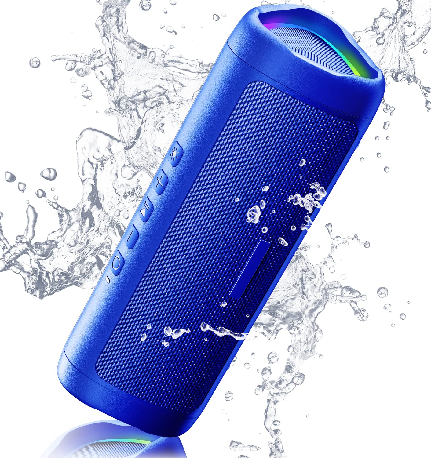 Bluetooth Speaker with HD Sound, Portable Wireless, IPX5 Waterproof, Up to 20H Playtime, TWS Pairing, BT5.3, for Home/Party/Outdoor/Beach, Stocking Stuffers, White Elephant Gifts for Adults (Black)